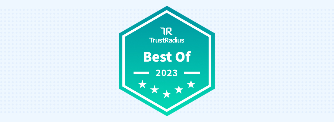 Imagem do selo do Best of 2023 Award da TrustRadius